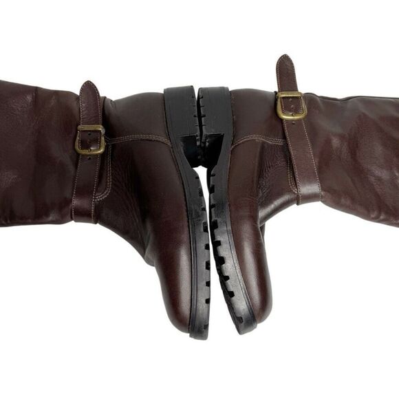La Canadienne brown buckle pull on knee high leather boots size 6 - Picture 13 of 14